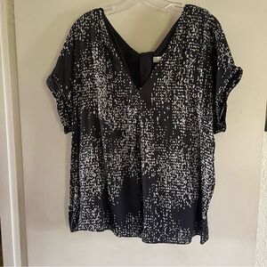 H by Halston woman's black and white blouse Office Work